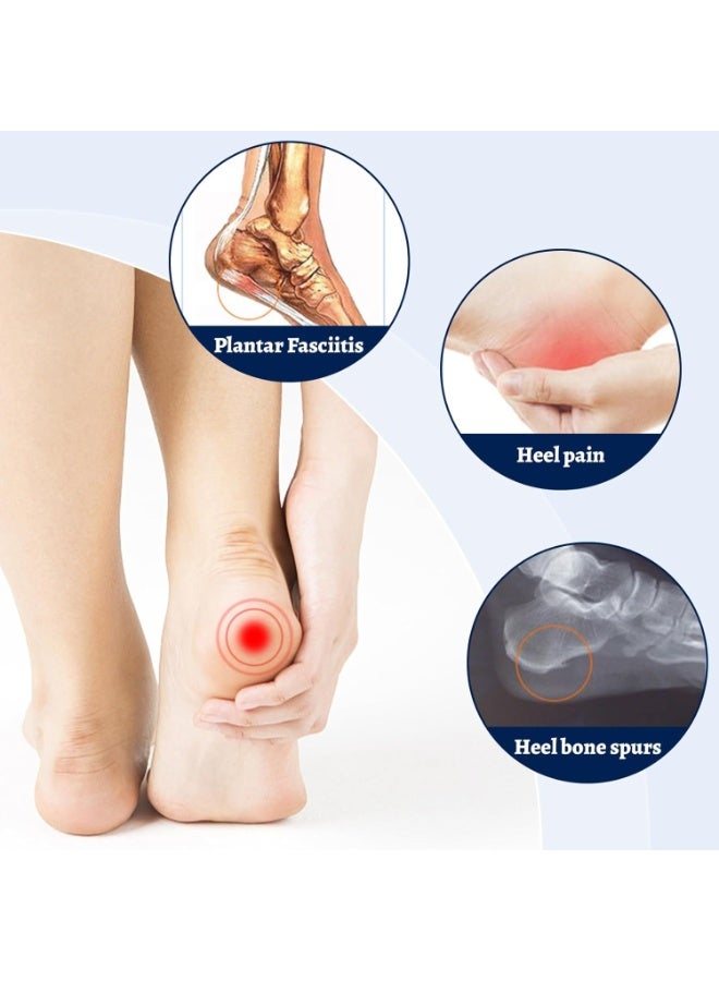 وسائد جل للكعب لتخفيف الألم - عبوة من قطعتين من السيليكون للرجال والنساء، تدعم وتر أخيل، والتهاب اللفافة الأخمصية، ونتوءات الكعب والعظام، وتمتص الصدمات، وتدعم قوس القدم، وهي حشوات أحذية مريحة للرياضة والعمل والوقوف اليومي. - Image 3